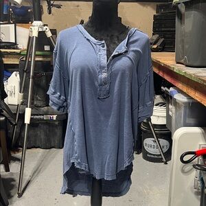 We The Free Relaxed Blue Tunic Top